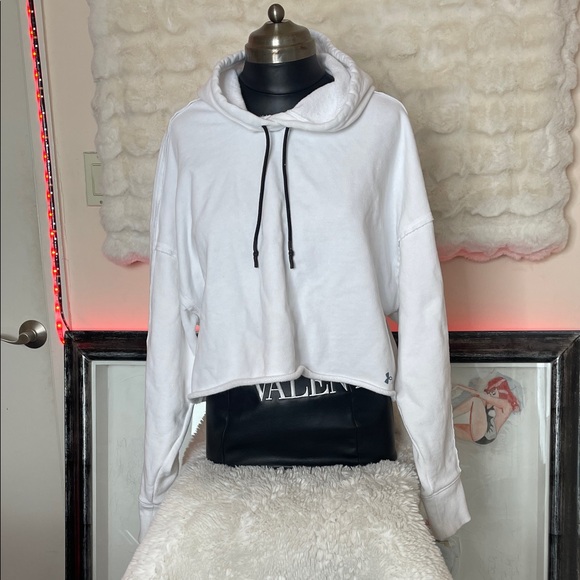 LG Tops - LG White Hoodie with Black Drawstrings